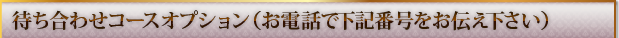 待ち合わせコース料金表